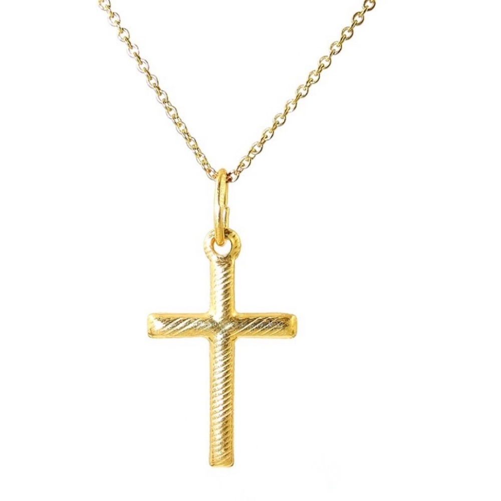 Savvy Cie 18K Gold Cross Necklace!